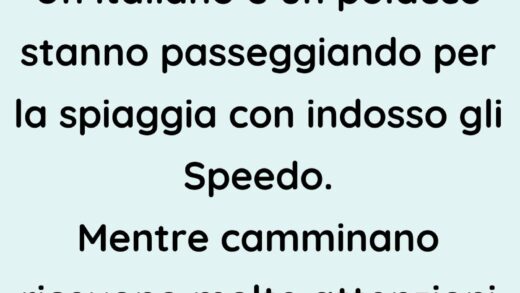 Un italiano e un polacco stanno camminando lungo la spiaggia