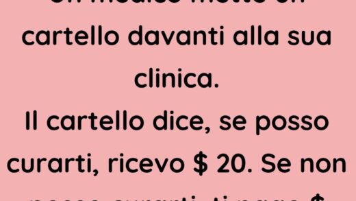 Un medico mette un cartello davanti alla sua clinica