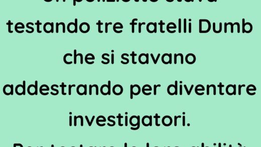 Un poliziotto stava testando tre fratelli Dumb