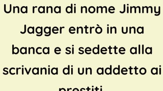 Una rana di nome Jimmy Jagger entrò in una banca