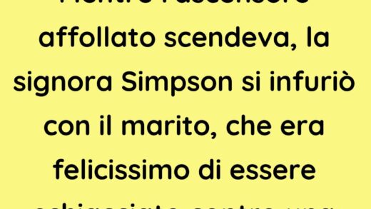 L'ascensore affollato scendeva
