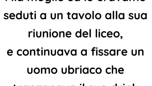 Mia moglie ed io eravamo seduti a un tavolo