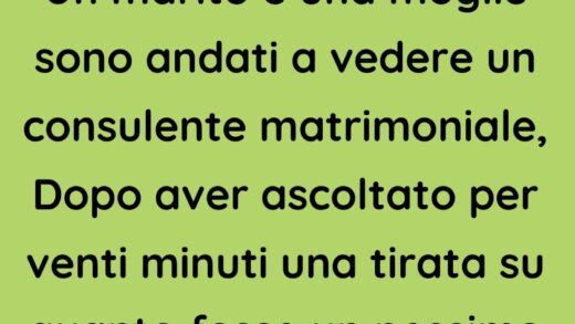 Un marito e una moglie sono andati dal Consigliere per i matrimoni