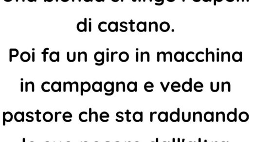 Una bionda si tinge i capelli di castano